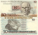 Brazil 50 Cruzeiros on 50 Cruzados Novos (1990) (A36470345xxA) UNC