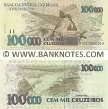 Brazil 100000 Cruzeiros (1992) (A60530905xxA) UNC