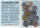 World: 25 different coins set (25 countries) UNC