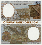 Gabon 500 Francs 2000 (L 00165896xx) UNC