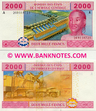 Gabon 2000 Francs 2002 (A 2691187xx) UNC