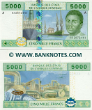 Gabon 5000 Francs 2002 (A 6328724xx) UNC