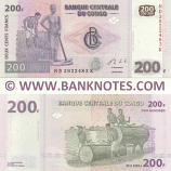 Congo Democratic Republic 200 Francs 30.6.2013 (ND39224xxK) UNC