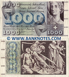 Switzerland 1000 Francs 10.2.1971 (5C 77419) (circulated) (ph) VF