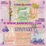Cook Islands 3 Dollars (1992) (AAA 3825xx) UNC