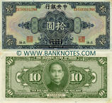 China 10 Dollars 1928 (SX006872MW) AU-UNC
