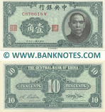 China 10 Cents 1940 (C878618V) AU