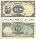 China 10 Yuan 1941