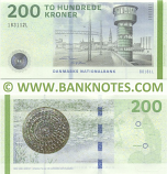 Denmark 200 Kroner 2016 (B0161J/030572J) (Sig: Callesen, Sørensen) UNC