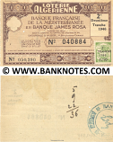 Algeria Lottery ticket Banque Française de la Méditerranée 1/10-me 1946 (Nº 040884) (used) VF-XF