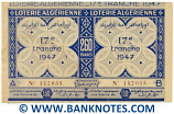 Algeria Lottery ticket 130+130=260 Francs 1947. Serial # 142055 (new) AU