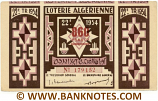 Algeria Lottery ticket 860 Francs 1954. Serial # 179152 (nice) XF