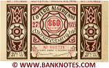 Algeria Lottery ticket 860 Francs 1955. Serial # 012724 (used) VF-XF