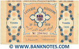 Algeria Lottery ticket 860 Francs 1959. Serial # 230862 (nice) XF