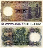 Egypt 10 Pounds 19.5.1951 (Sig: Ahmed Zaky Saad) (X/148 097965) (lt. circulated) VF-XF
