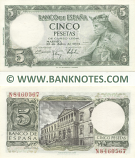 Spain 5 Pesetas 22.7.1954 (N-8460512) AU-UNC