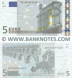 European Union: Germany 5 Euro 2002 (X07763211623) (circulated, 1cm tear) aVF