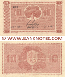 Finland 10 Markkaa 1945 (G7344652 / Litt.B) (ch) (circulated) VF-XF