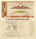 France 100 Francs 1935 National Lottery Ticket (662,242) XF