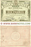 France 10 Francs 1914 (Ville de Lille) (BB.349) (circulated) VF-XF