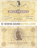 France 2 Francs 1918 (Ville de Metz) (Nº511,081) (circulated) VF