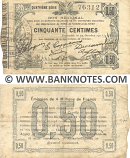 France 50 Centimes 1915 (Nord, Aisne & Oise) (4/76312) (circulated) VF+