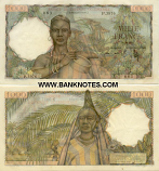 French West Africa 1000 Francs 28.10.1954 (P.3976/099389083) (lt. circulated) XF