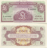 Great Britain 1 Pound (1962) Special voucher of the British Armed Forces (K/3 7371xx) UNC