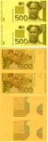 Croatia 500 Kuna ND print trial 2 notes (50% of the depicted) UNC