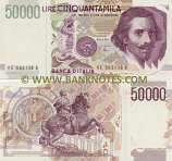 Italy 50000 Lire D.1992 (KE 563131 B) UNC