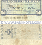 Italy Mini-Cheque 150 Lire 16.5.1977 (La Banca del Friuli, Udine) (Nº005142554) (circulated) VG-F