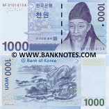 Korea (South) 1000 Won (2007) (BF0101xxxK) UNC