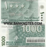 Lebanon 1000 Livres 2004 (0T/0 273420x) UNC