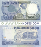 Madagascar 5000 Francs = 1000 Ariary (1983) (A/8 258634) (lt. circulated) XF+