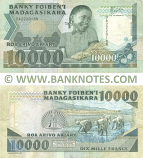 Madagascar 10000 Francs = 2000 Ariary (1988) (DA5030531) (circulated, ph, et) VF