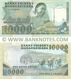 Madagascar 10000 Francs = 2000 Ariary (1992) (DC0338900) (lt. circulated, 2 ph) XF+