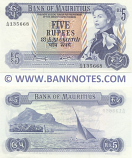 Mauritius 5 Rupees (1973) (A/40 135669) UNC