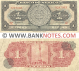Mexico 1 Peso 20.8.1958 (HC/Y287903) (circulated) F-VF