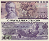 Mexico 100 Pesos 1982 (UY/Q4551xxx) UNC
