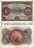 Mozambique 10 Escudos 1941 (B123,248) (circulated) Fine+