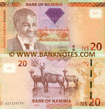 Namibia 20 Dollars 2011 (Prefix H) UNC