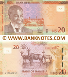 Namibia 20 Dollars 2015 (D909000xx) UNC