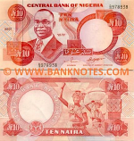 Nigeria 10 Naira 2003 (K/11 6259xx) UNC