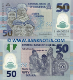 Nigeria 50 Naira 2009 (plastic) (DZ2068xx) DOUBLE ERROR UNC