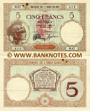 New Hebrides 5 Francs (1941) RARE (N.67/416) (3 rs) (lt. circulated) VF-XF