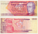 Nicaragua 5 Million Cordobas (1990) (FB187000xx) UNC