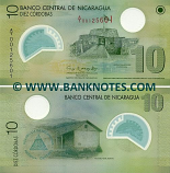 Nicaragua 10 Cordobas (2007-09) Polymer (A/1 001256xx) UNC