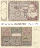 Netherlands 25 Gulden 14.10.1943 (7 AK 025012) (circulated) VF