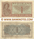 Netherlands 1 Gulden 8.8.1949 (Ser#varies) (circulated) Fine