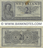 Netherlands 2 1/2 Gulden 8.8.1949 (Ser#varies) (circulated) F-VF